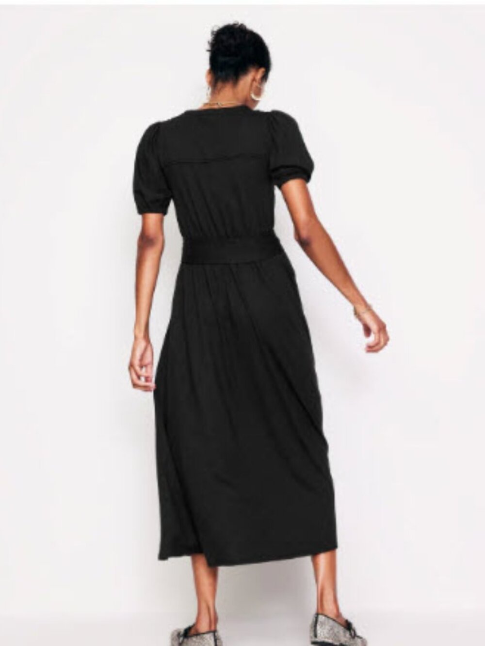 Boden Sofia Trim Jersey Midi Dress Black 16-18R - Picture 4 of 13